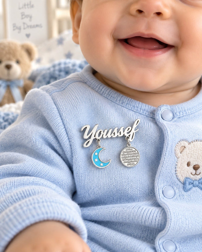 Personalized Kids Name Brooch with Charms