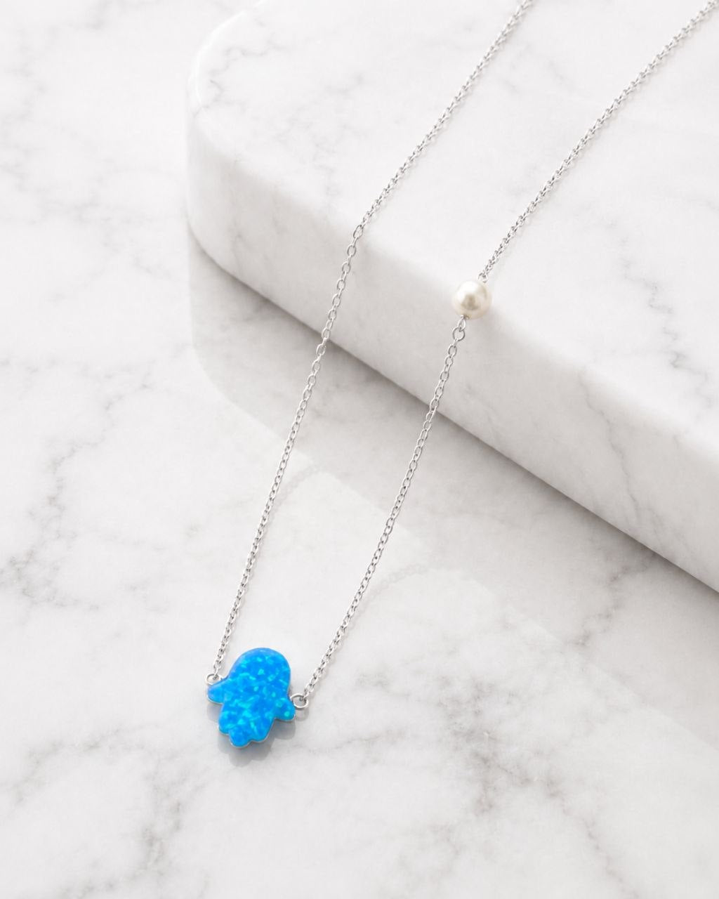 Pearl Hamsa Necklace